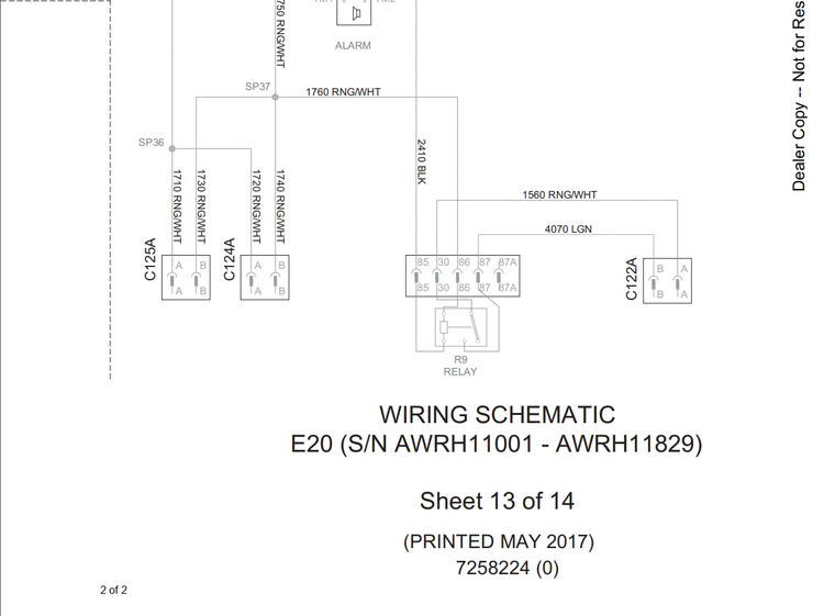 Bobcat E20 & E20z Excavator Hydraulic & Electrical Schematic Manual PDF