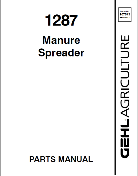 1287 - GEHL Manure Spreader Parts Manual