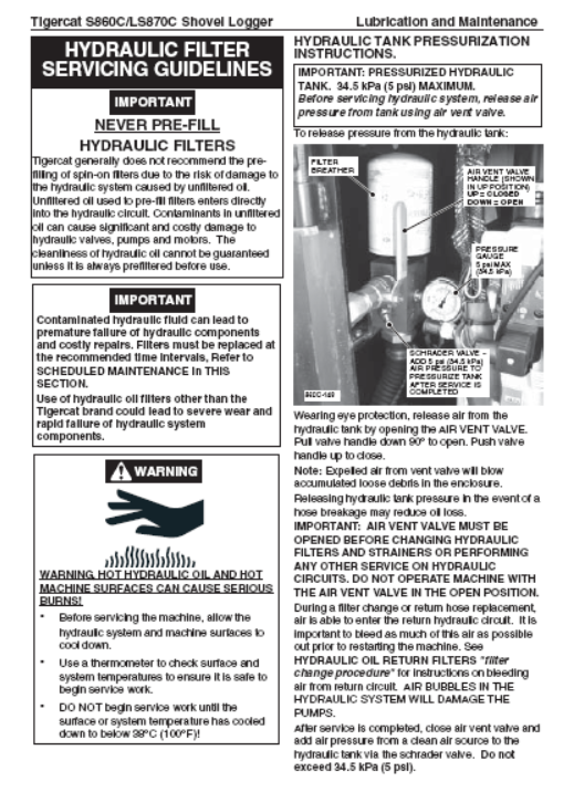 Tigercat LS870C Shovel Logger Service Repair Manual (87001501-87002499)
