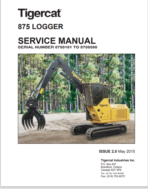 Tigercat 875 Logger Service Manual (8750101 - 8750500)