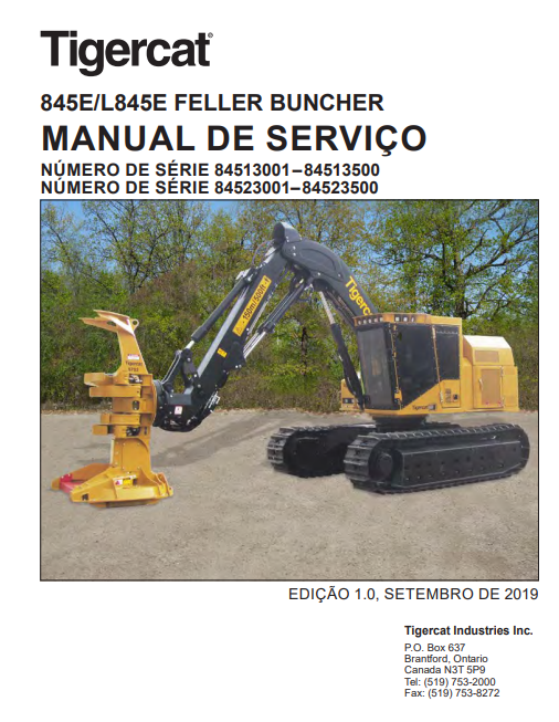 Tigercat 845E Feller Buncher Service Repair Manual (84513001-84513500)