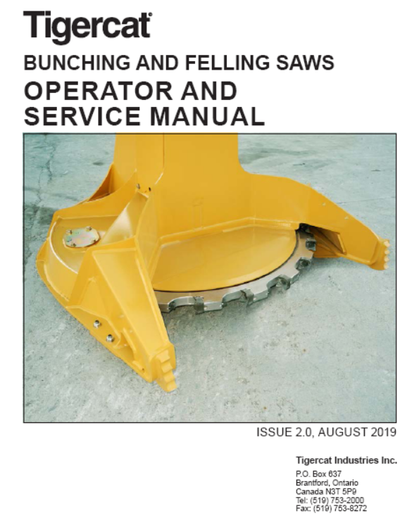 Tigercat Bunching & Felling Saw Operator & Service Manual