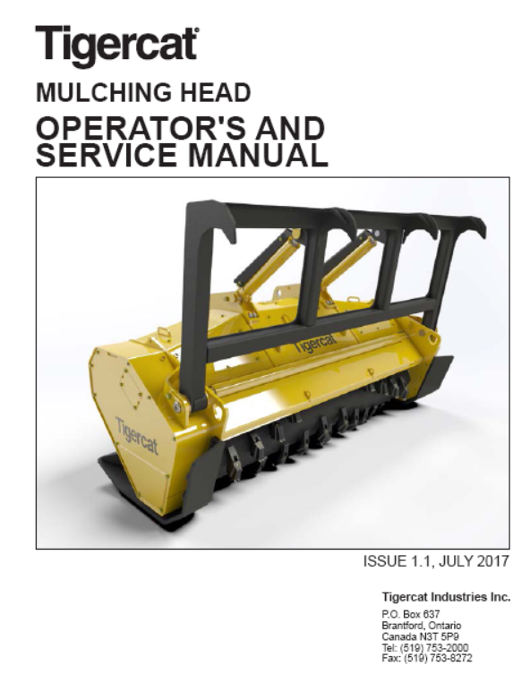 Tigercat 4000 Series Mulching Head Operator's and Service Manual (40610001-40610300)