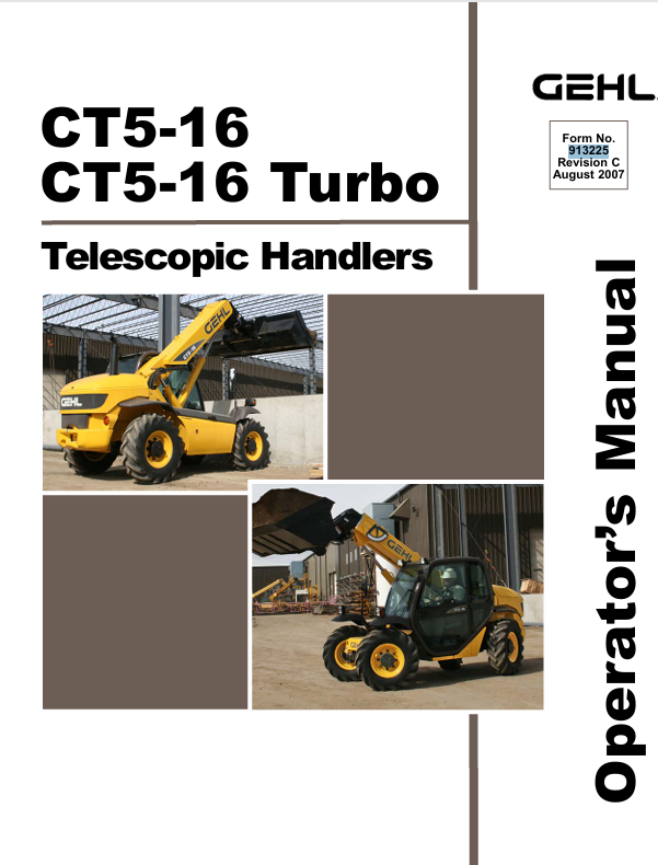 GEHL CT5-16 Telescopic Handlers (913225C) Operator Manual PDF Download