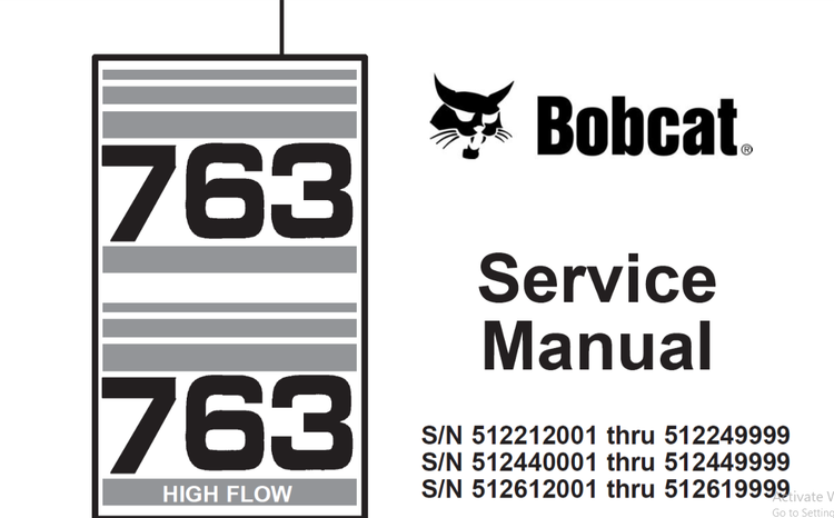 BOBCAT 763, 763 HIGH FLOW SERVICE MANUAL 6900091 - PDF FILE