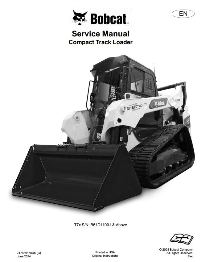Bobcat Compact Track Loader T7x Service Manual PDF
