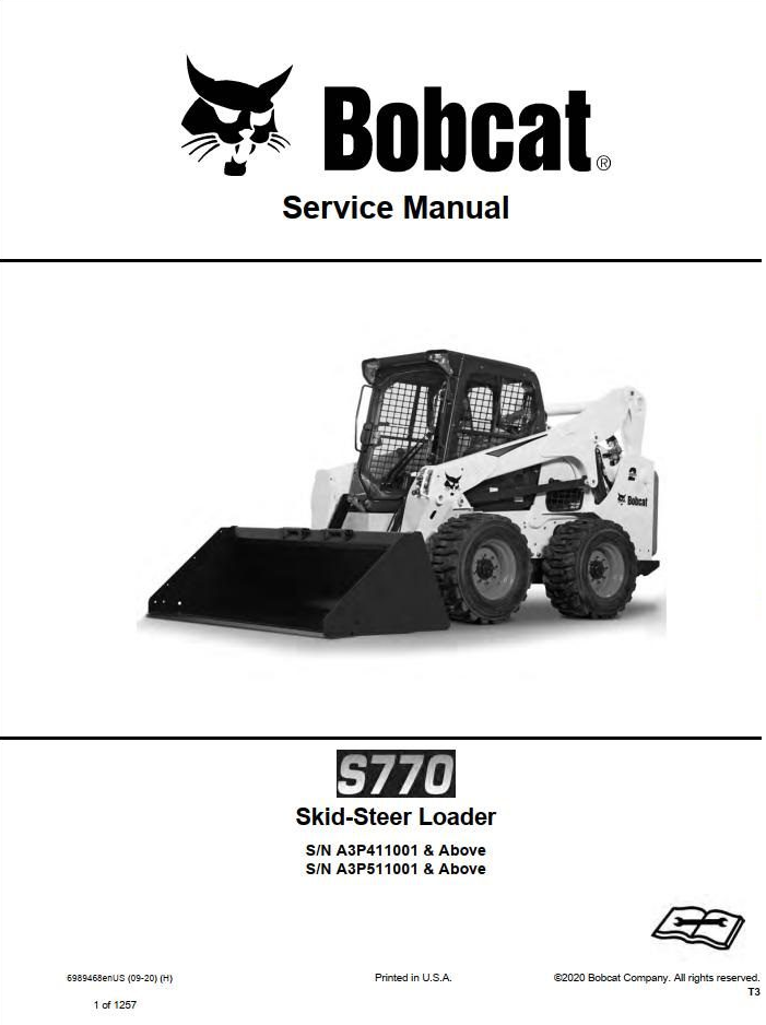 Bobcat Skid-Steer Loader S770 Service Manual PDF