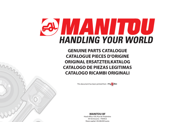 MUSTANG MONITOU Handling Your World (50940092) Parts Manual PDF Download