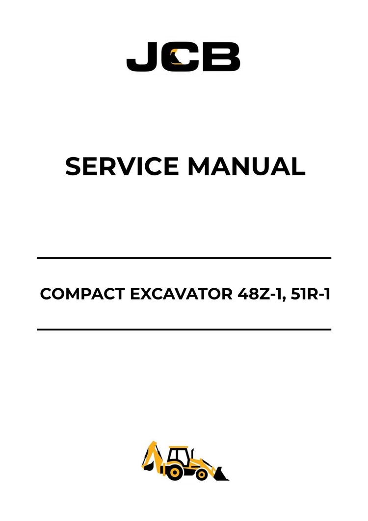 JCB 48Z-1, 51R-1 Compact Excavator Service Manual 9813/6200 PDF