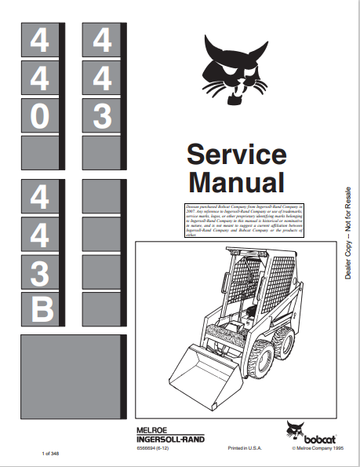 BOBCAT 440, 443B, 443 SERVICE MANUAL (6566694) - PDF FILE