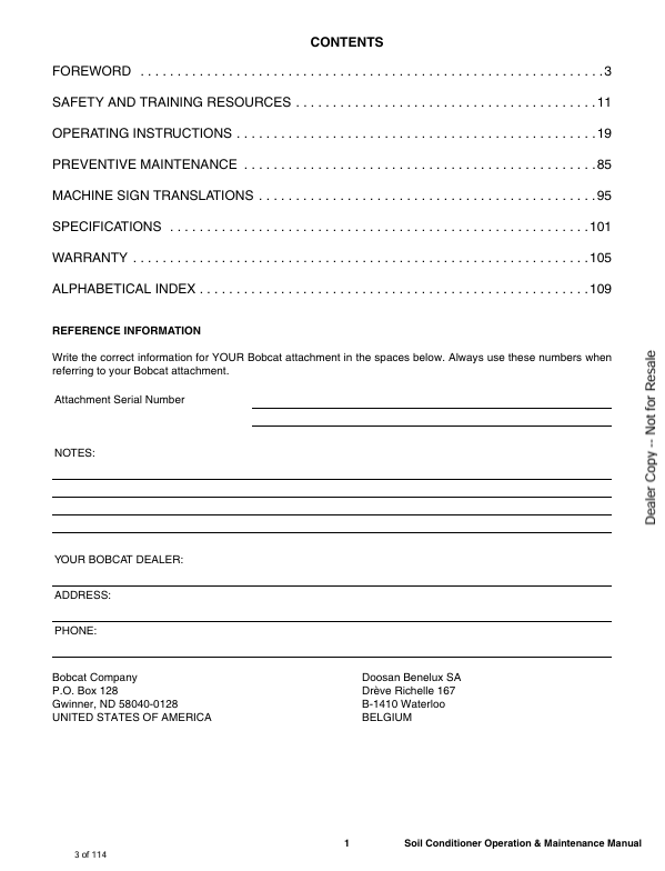 BOBCAT 48SCM SOIL CONDITIONER (6902008ENUS) OPERATION & MAINTENANCE MANUAL PDF DOWNLOAD