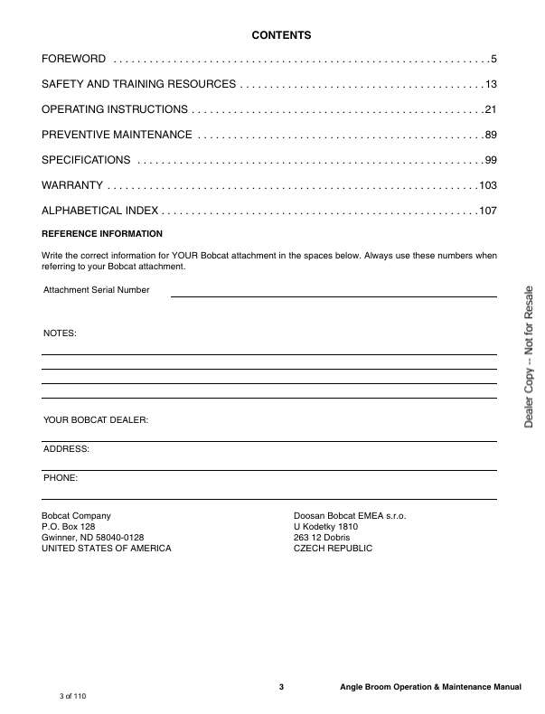 BOBCAT 68, 84 ANGLE BROOM (7349525) OPERATOR MANUAL PDF DOWNLOAD
