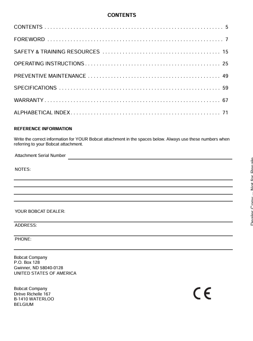 BOBCAT TILTROTATOR (6987443-EN) OPERATION AND MAINTENANCE MANUAL PDF FILE