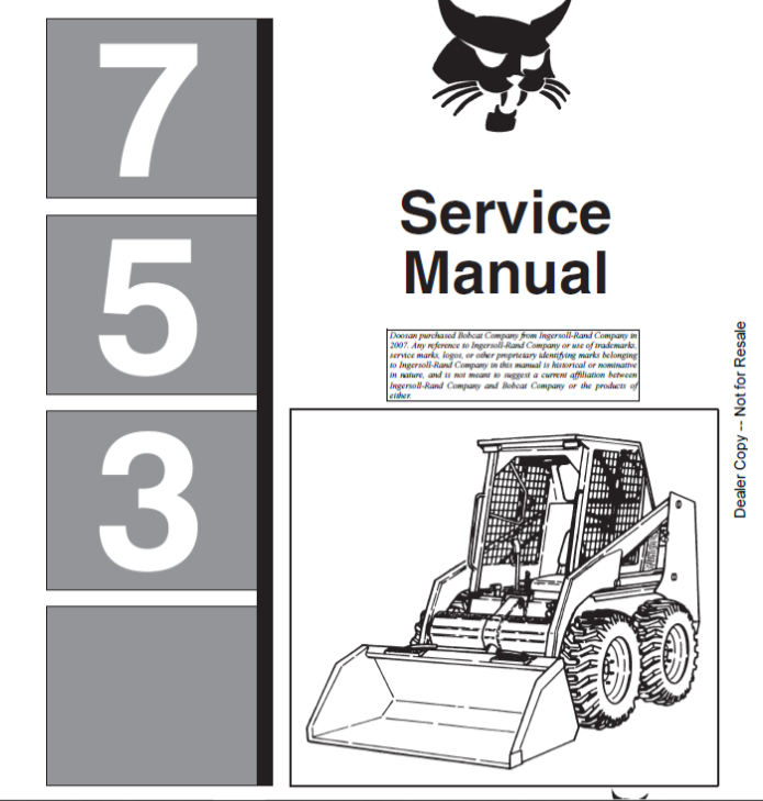 BOBCAT 753 LOADER SERVICE MANUAL 6720326 - PDF FILE