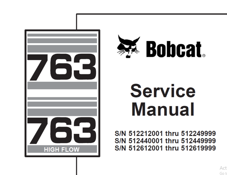 BOBCAT 763, 763 HIGH FLOW SERVICE MANUAL 6900091 - PDF FILE