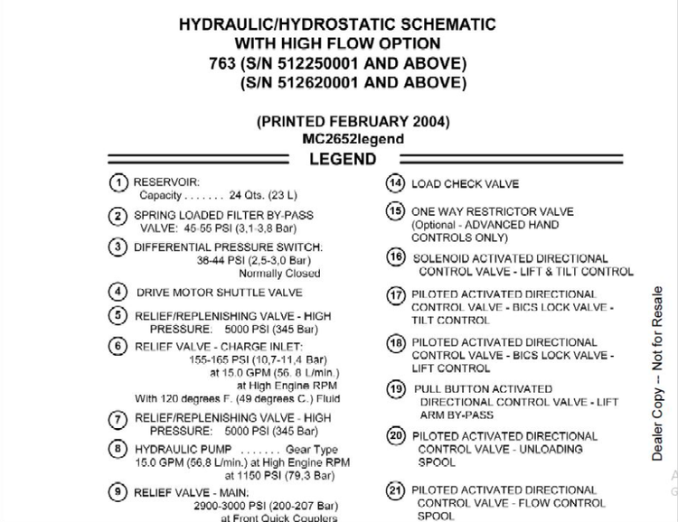 BOBCAT 763 ELECTRICAL SCHEMATIC MANUAL 6900977 - PDF FILE