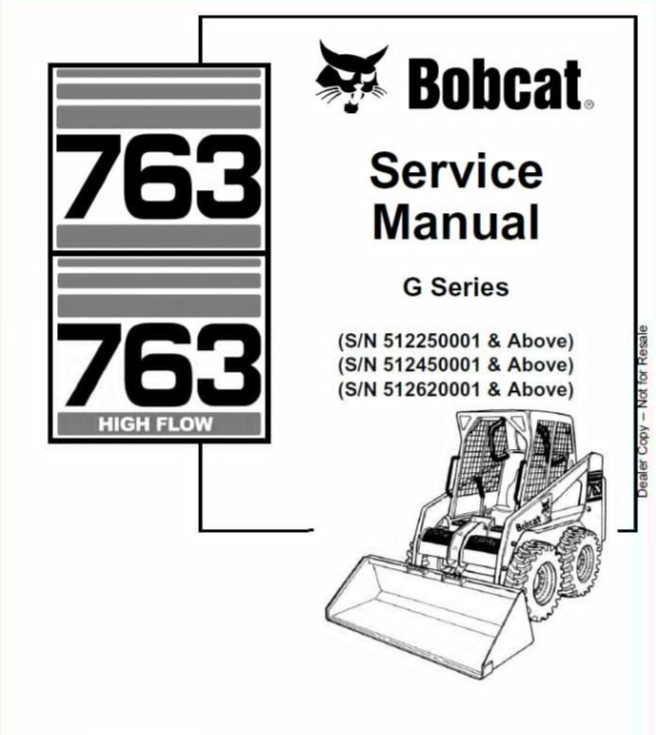 BOBCAT 763 LOADER SERVICE REPAIR WORKSHOP MANUAL - PDF FILE