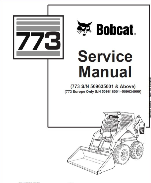 BOBCAT 773 LOADER SERVICE REPAIR WORKSHOP MANUAL - PDF FILE