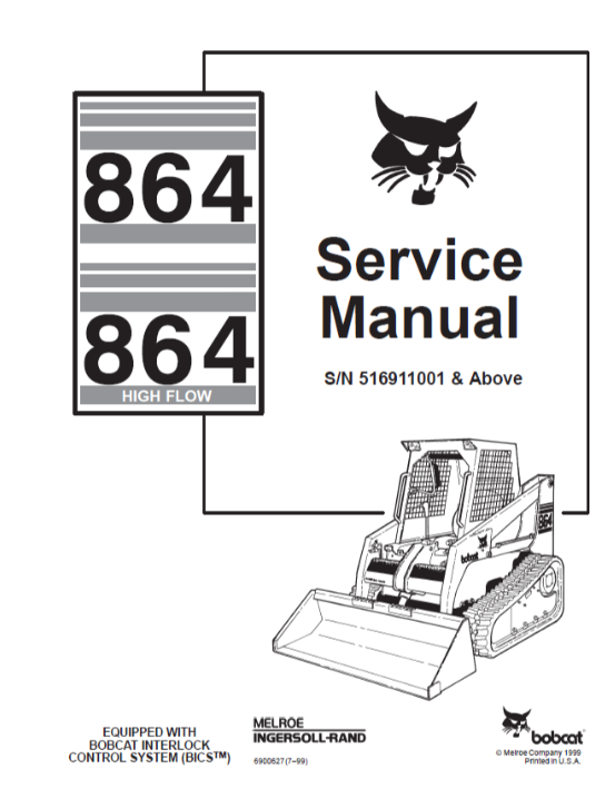 BOBCAT 864, 864 HIGH FLOW SERVICE MANUAL 6900627 - PDF FILE