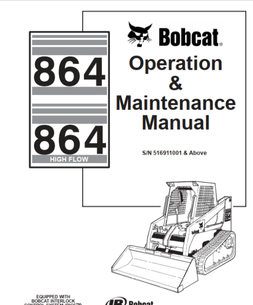 BOBCAT 864 HIGH FLOW OPERATION & MAINTENANCE MANUAL - PDF FILE