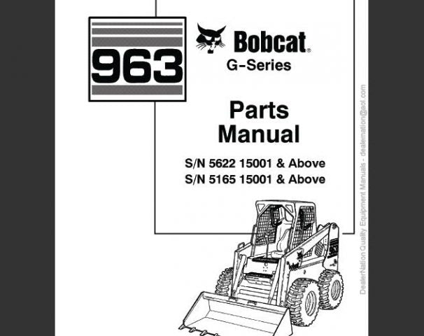 BOBCAT 963 G–SERIES SKID STEER LOADER PARTS CATALOG MANUAL