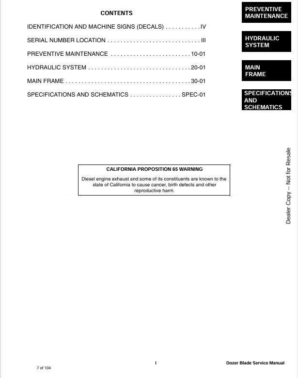 BOBCAT DOZER BLADE (6900896) SERVICE MANUAL PDF DOWNLOAD