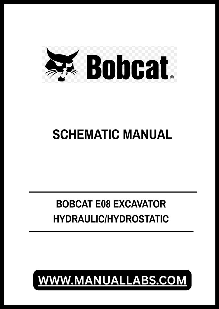 BOBCAT E08 EXCAVATOR HYDRAULIC/HYDROSTATIC SCHEMATIC MANUAL V-1215 - PDF FILE