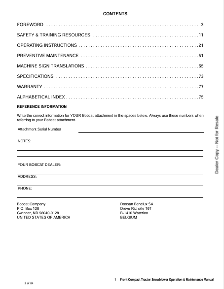 BOBCAT FCTSB72 (6987298) OPERATION AND MAINTENANCE MANUAL PDF FILE