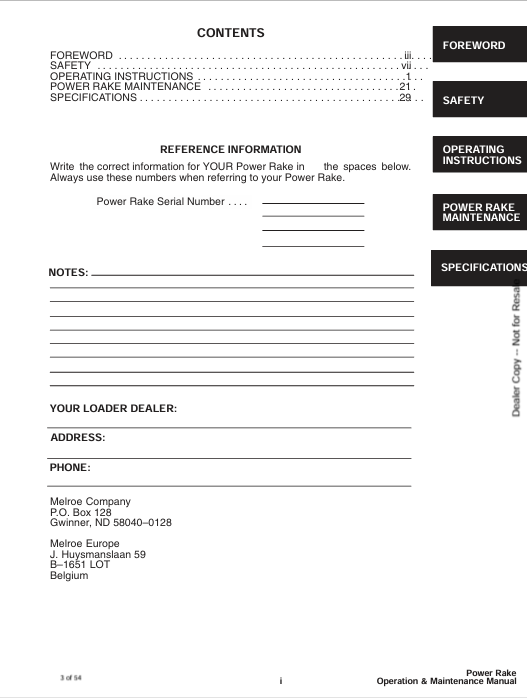 BOBCAT POWER RAKE (6724394) OPERATION & MAINTENANCE MANUAL PDF DOWNLOAD