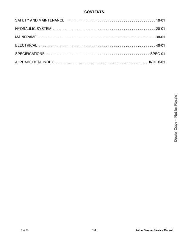 BOBCAT REBAR BENDER (6990431) SERVICE MANUAL PDF FILE