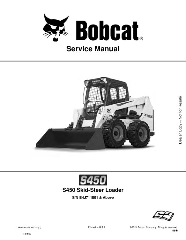 S450 Loader B4J711001 & Up Service Information 7397845 - PDF