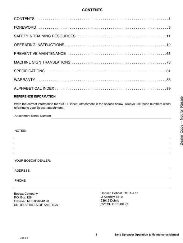 BOBCAT SAND CLEANER (6902779ENUS) OPERATION & MAINTENANCE MANUAL PDF DOWNLOAD