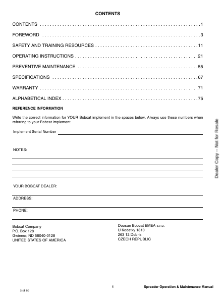 BOBCAT SPDR-7-UV (7257542ENUS) OPERATION AND MAINTENANCE MANUAL PDF FILE