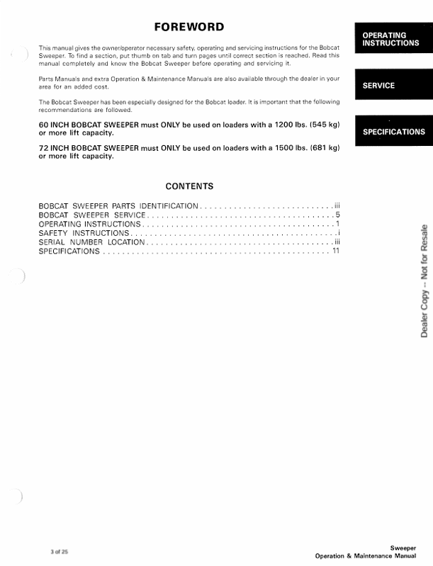 BOBCAT SWEEPER 60, 72 INCH (6570526ENUS) OPERATION AND MAINTENANCE MANUAL PDF FILE