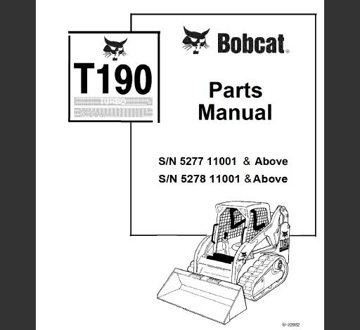 BOBCAT T190 COMPACT TRACK LOADER PARTS CATALOG MANUAL - PFD FILE
