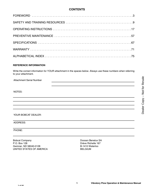 BOBCAT VIBRATORY ROLLER VP12 (6902574ENUS) OPERATION AND MAINTENANCE MANUAL PDF FILE