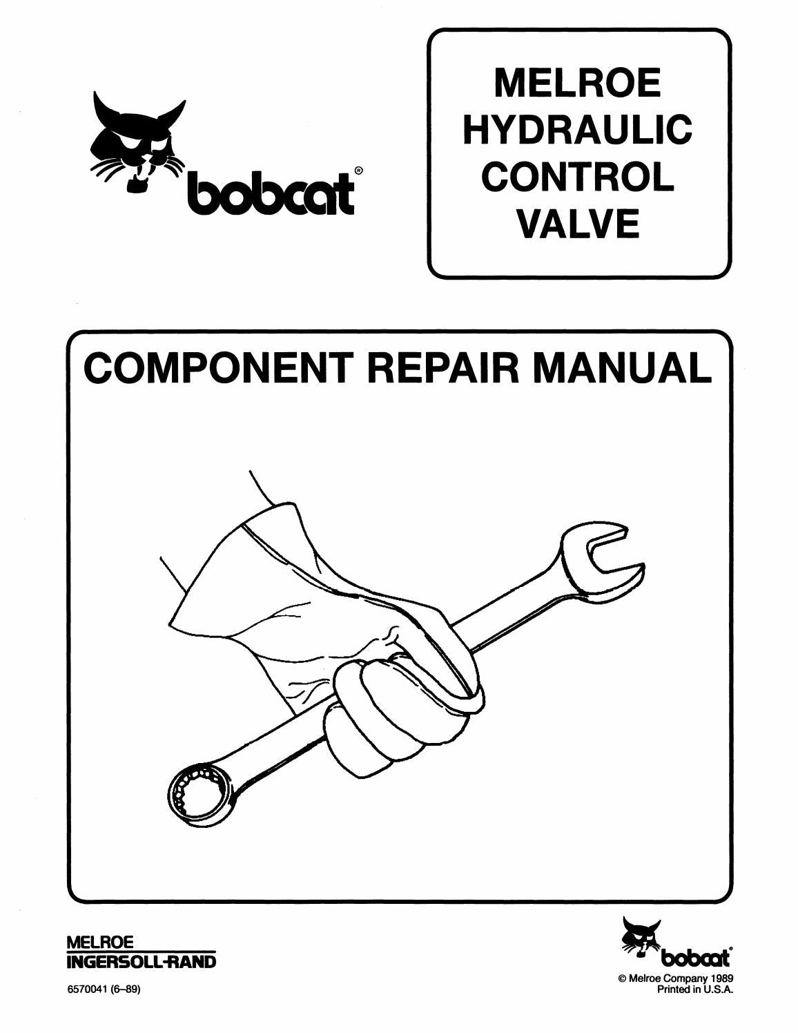 Bobcat Melroe Hydraulic Control Valve Service Repair Manual 6570041 enUS PDF Download