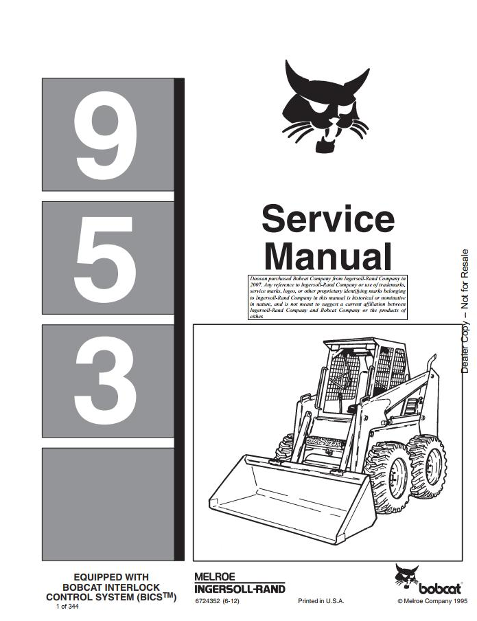 Bobcat Loader 953 Service Manual PDF – Repair & Maintenance Guide