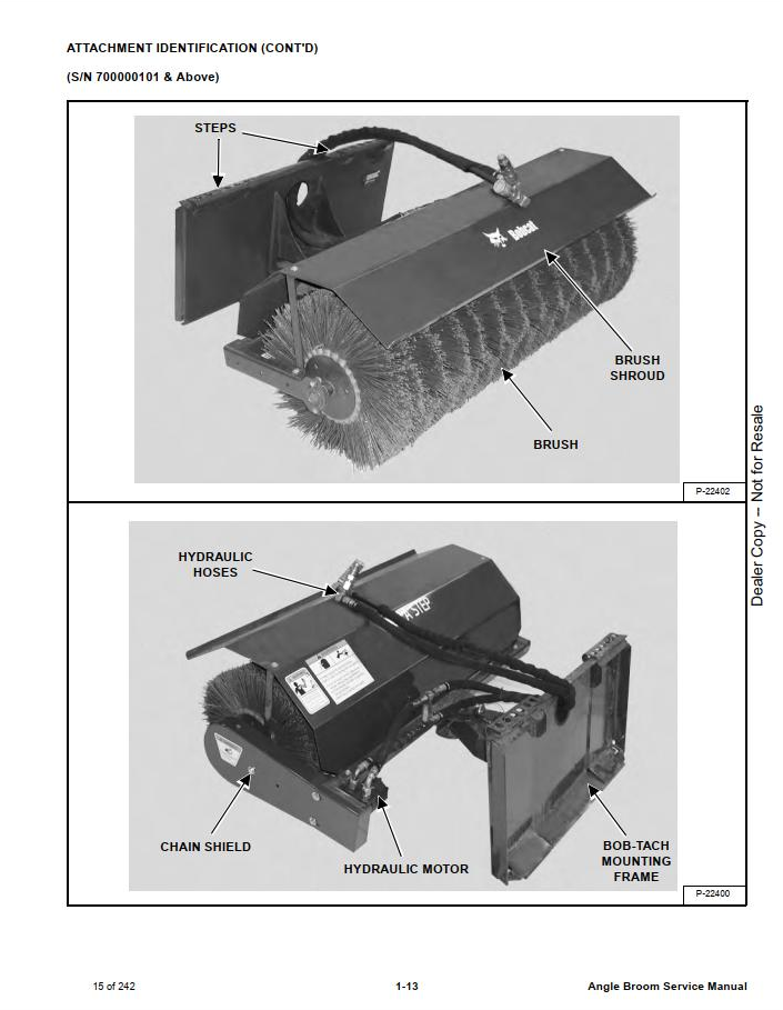 Bobcat Angle Broom 48-84 Service Manual PDF