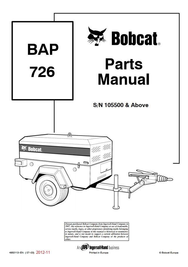 Bobcat BAP Compressor 726 Parts Manual PDF – Parts Catalog