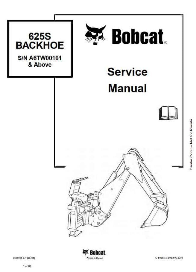 Bobcat Backhoe 7BH 9BH Service Manual PDF