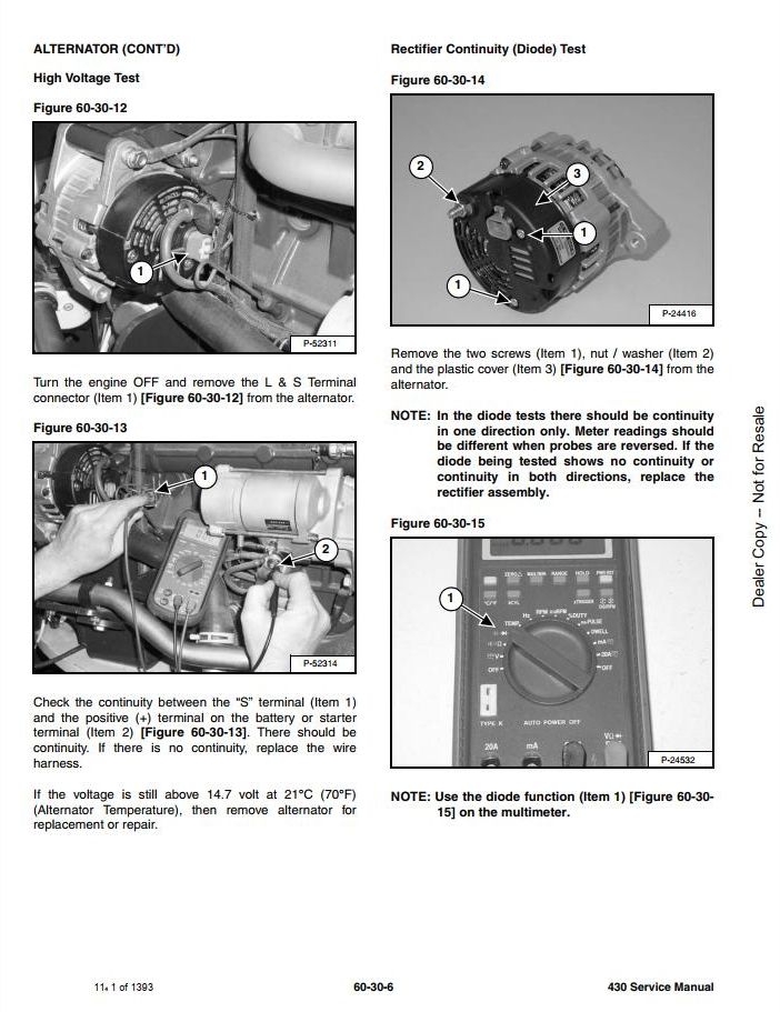 Bobcat Compact Excavator 430 Service Manual PDF