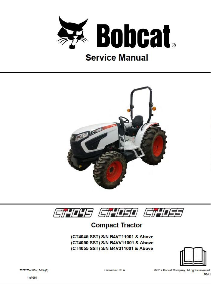 Bobcat Compact Tractor CT4045, CT4050, CT4055 Service Manual PDF