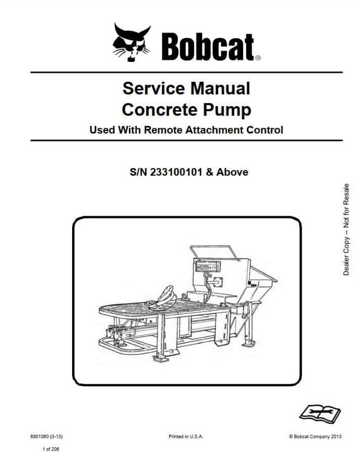 Bobcat Concrete Pump Service Manual PDF
