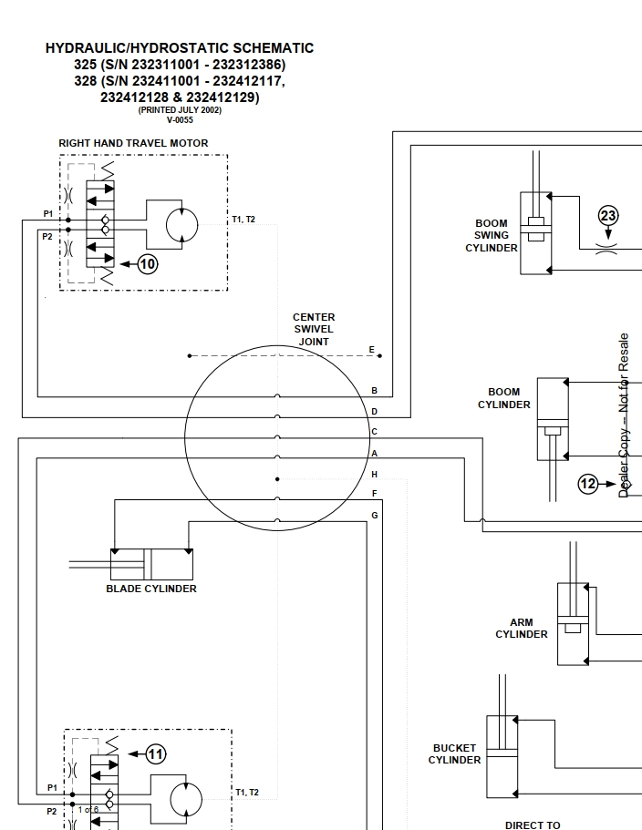 Bobcat 325–328 Excavator Hydraulic & Electrical Schematic Manual PDF