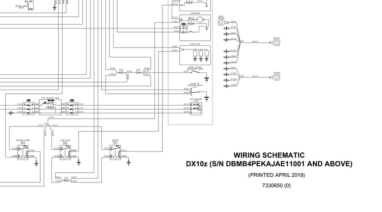 Bobcat Excavator DX10z Electrical Schematic Manual PDF