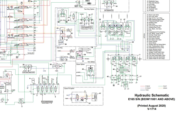 Bobcat Excavator E165 Electrical and Hydraulic Schematic Manual PDF