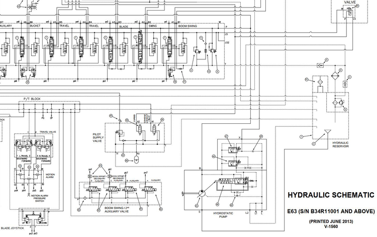 Bobcat Excavator E63 Electrical and Hydraulic Schematic Manual PDF