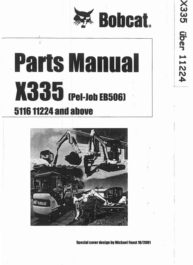 Bobcat X335 Excavator Parts Manual PDF – Spare Parts Catalog