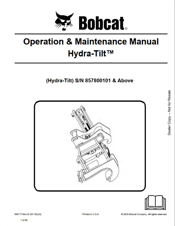 Bobcat Hydra Bobcat Hydra Tilt Operation & Maintenance Manual PDFTilt Operation & Maintenance Manual PDF